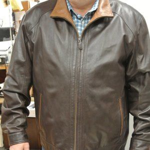 Daniel Cremieux Signature Lamb Lightweight Dark Brown Full-Zip Leather Coat